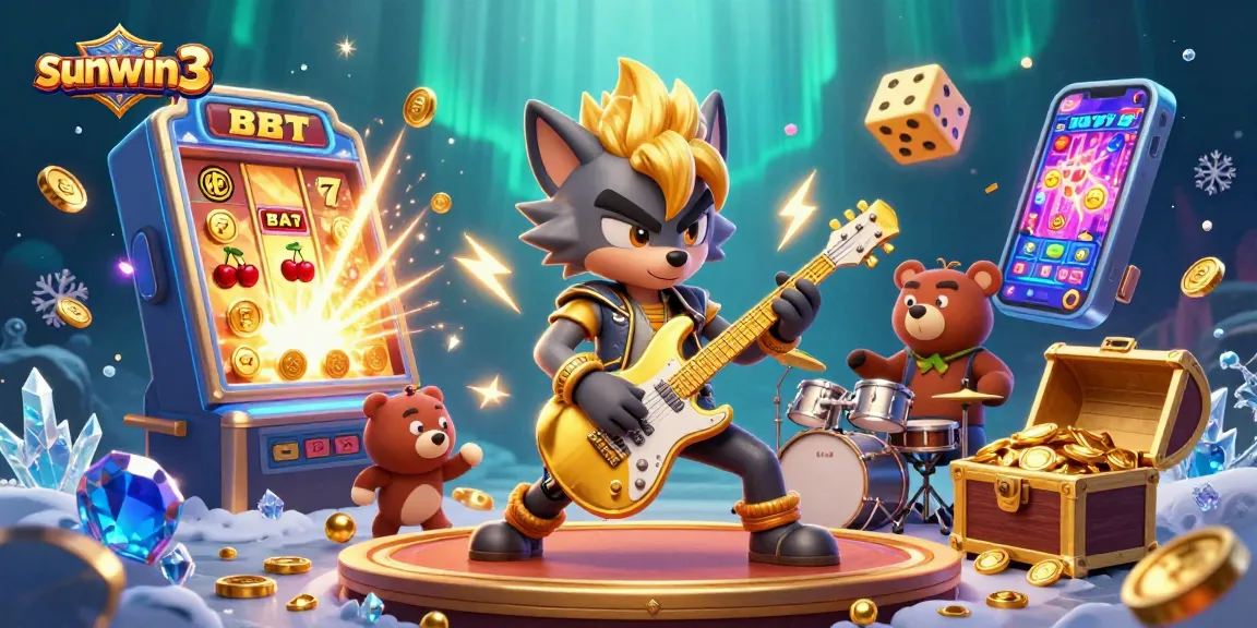 Experience thrilling gameplay at sunwin3 with animated characters and vibrant casino elements exploding with excitement.