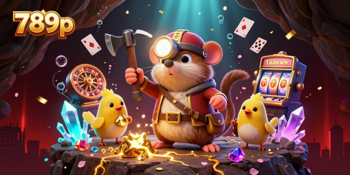 Play exciting games with 789p at a vibrant online casino, showcasing colorful poker cards and glowing roulette wheels.